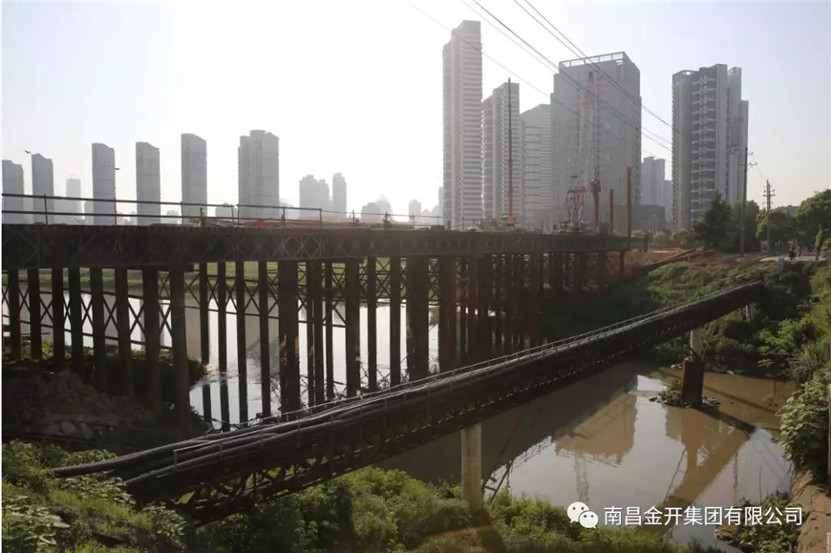 瀛上桥交通疏导钢便桥正式通车！